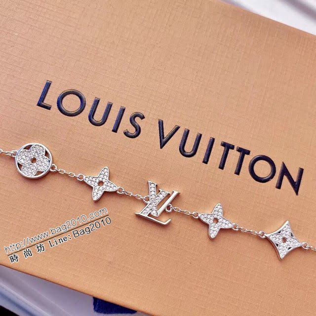 Louis Vuitton純銀飾品 路易威登九花可調節手鏈 LV925字母手環  zglv1847